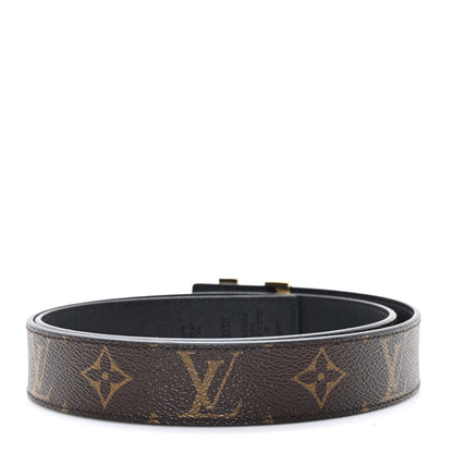 Louis Vuitton Calfskin Monogram 30mm LV Initiales Reversible Belt 80 32 Black 2 of 4