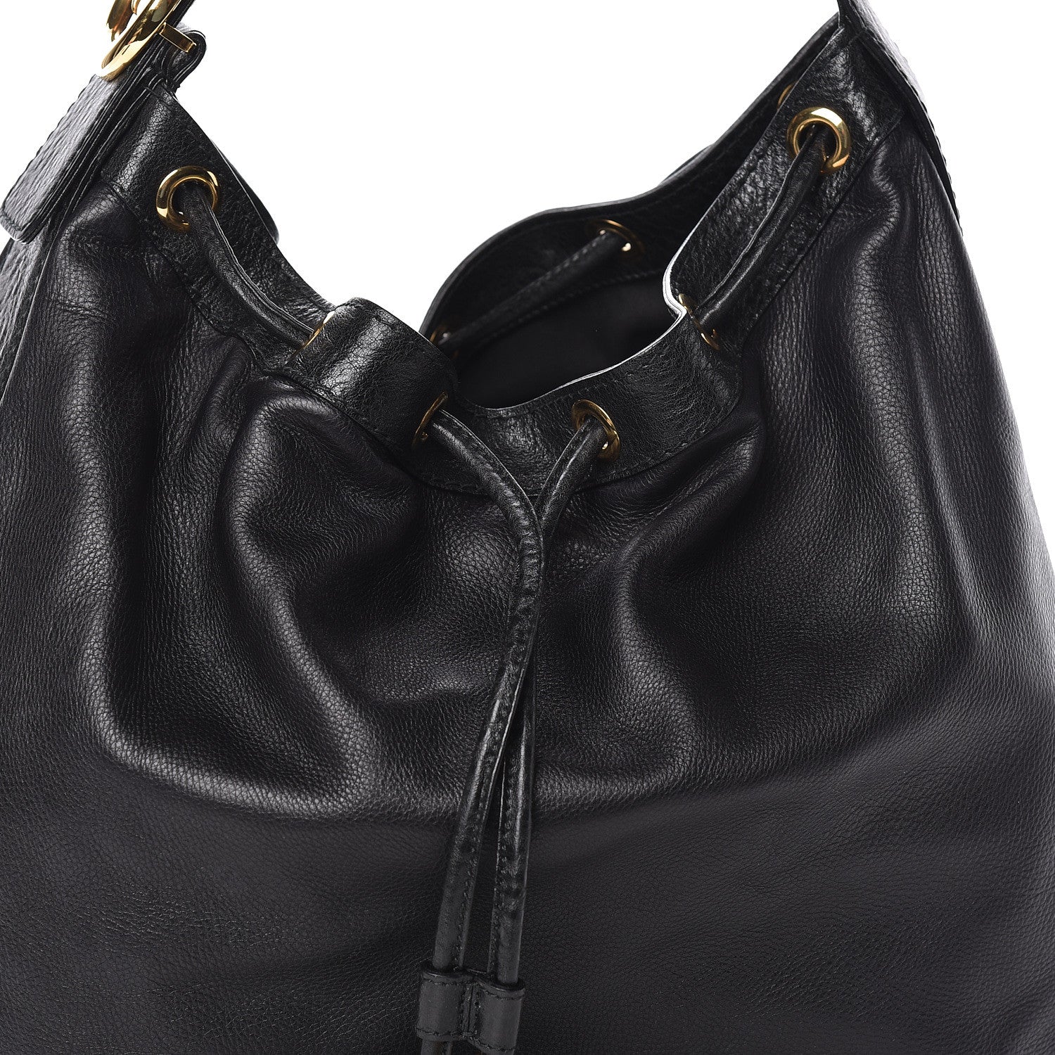 Gucci Pebbled Calfskin Medium Interlocking Icon Shoulder Bag Black 10 of 10
