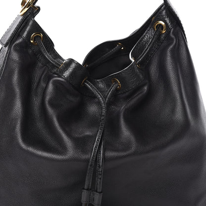 Gucci Pebbled Calfskin Medium Interlocking Icon Shoulder Bag Black 10 of 10