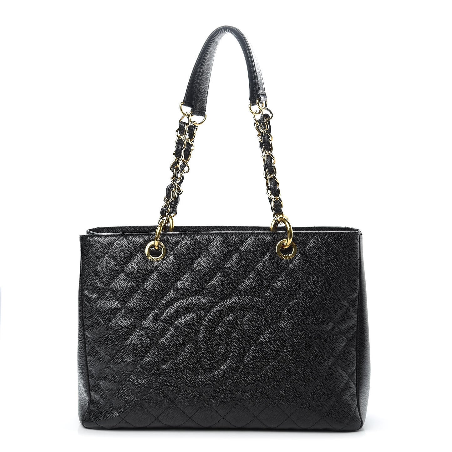 Caviar Quilted Grand Shopping Tote GST Black