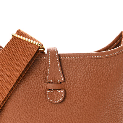 Hermes Taurillon Clemence Evelyne 23 Poche III Gold 7 of 9
