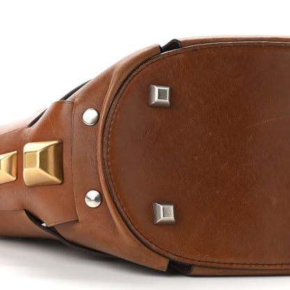 Prada Vitello Studded Cross Shoulder Bag Nocciolo 9 of 11