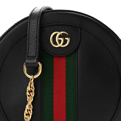 Gucci Grained Calfskin Web Mini Ophidia Round Shoulder Bag Black 8 of 10