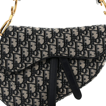 Christian Dior Oblique Saddle Bag Blue 8 of 12
