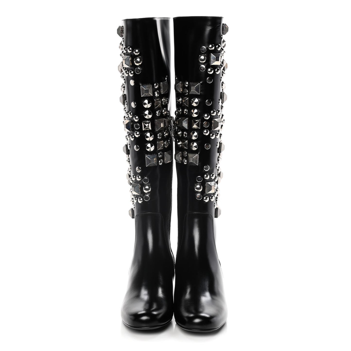 Ketta Studded Babies 40 Brod Knee High Boots 35.5 Black