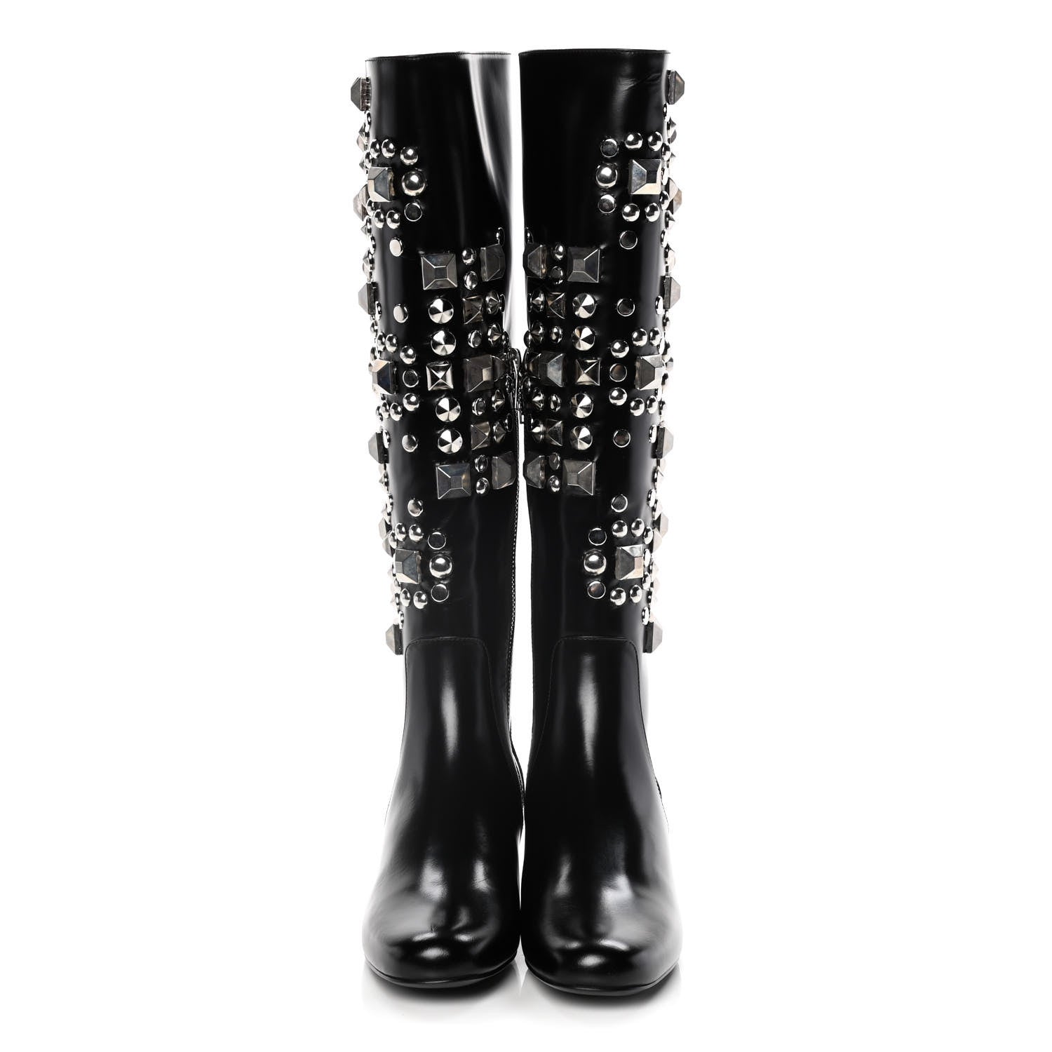 Saint Laurent Ketta Studded Babies 40 Brod Knee High Boots 35.5 Black 2 of 17