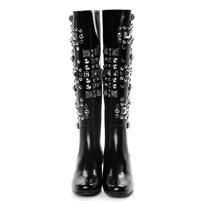 Saint Laurent Ketta Studded Babies 40 Brod Knee High Boots 35.5 Black 2 of 17