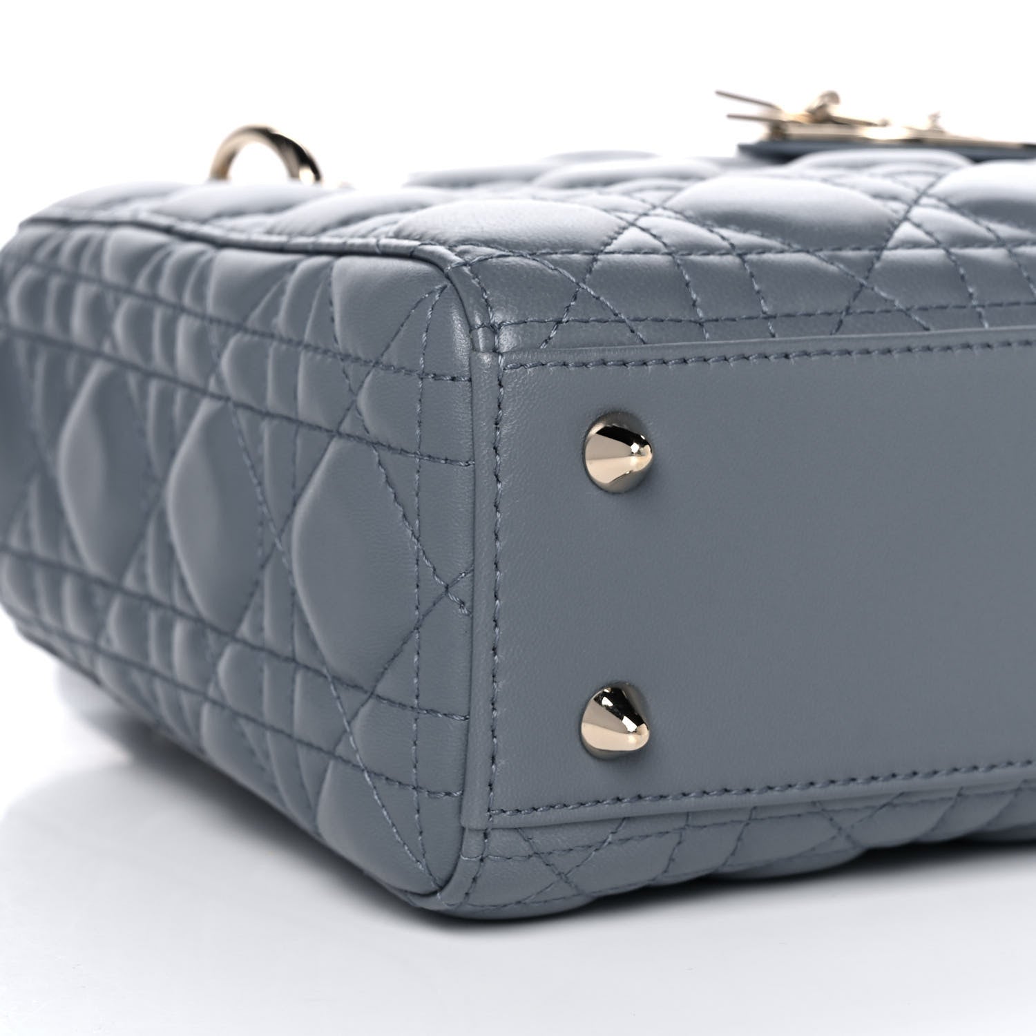 Christian Dior Lambskin Cannage Small My Lady Dior Blue Grey 9 of 16