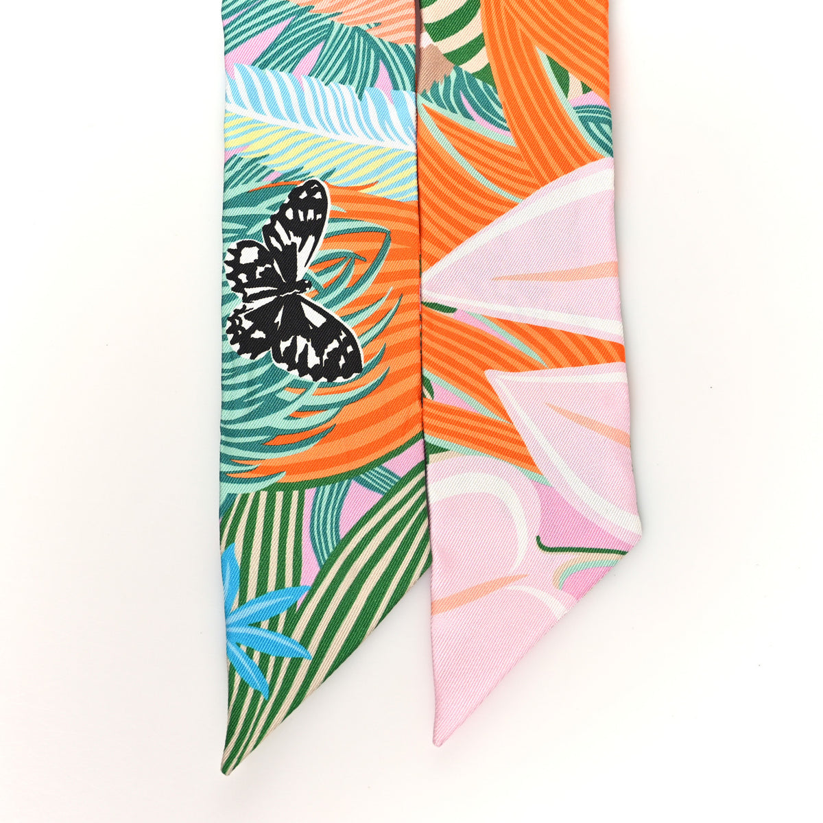 Hermes Silk Jaguar Quetzal Twilly Rose Beige Orange 3 of 3