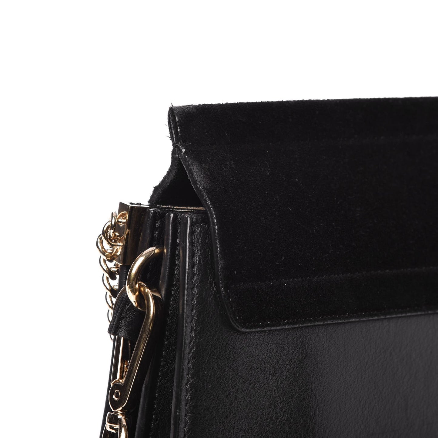 Suede Calfskin Medium Faye Shoulder Bag Black