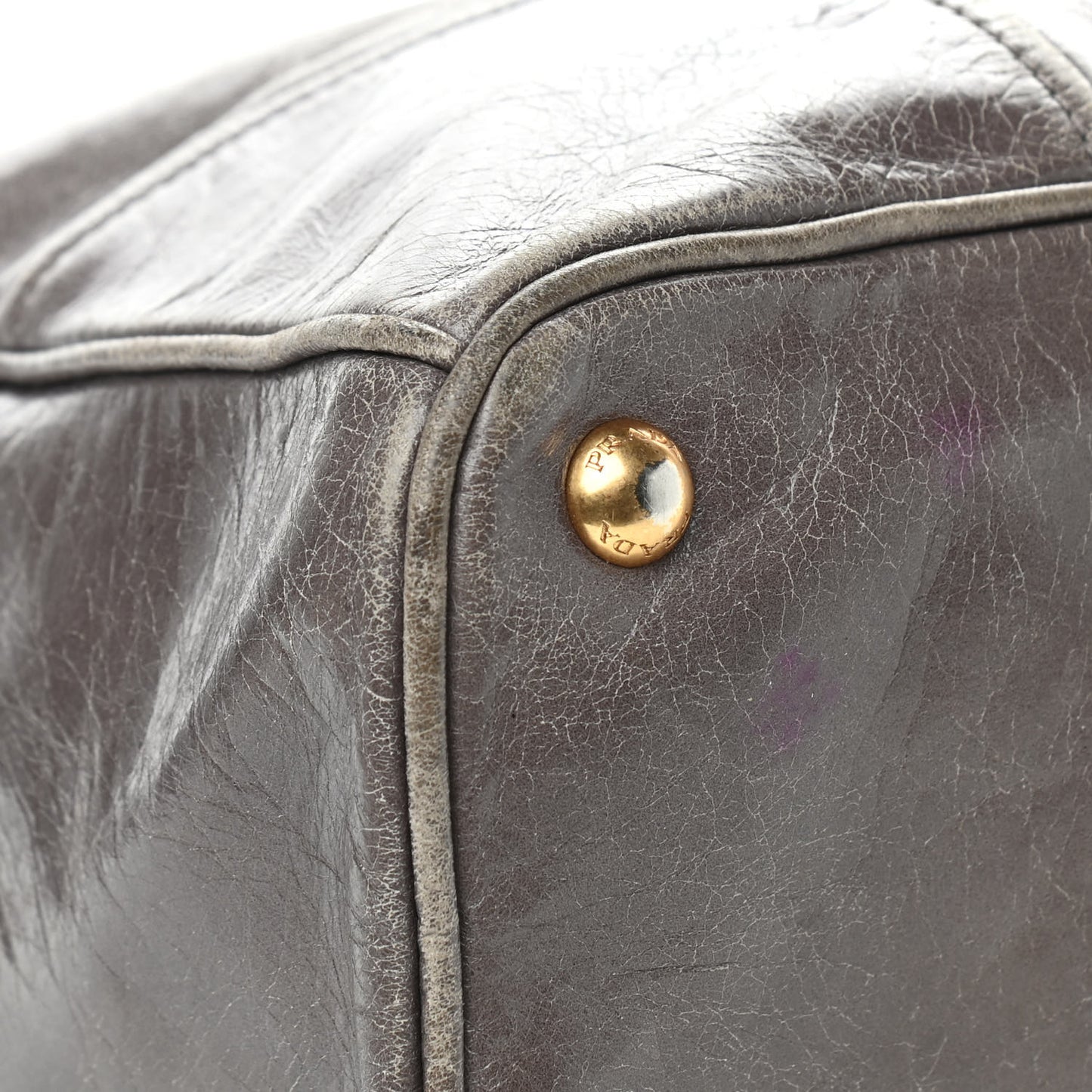 Vitello Shine Top Handle Bag Fumo