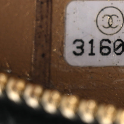 Chanel Lambskin Quilted Golden Plate Round Clutch With Chain Black 7 of 11