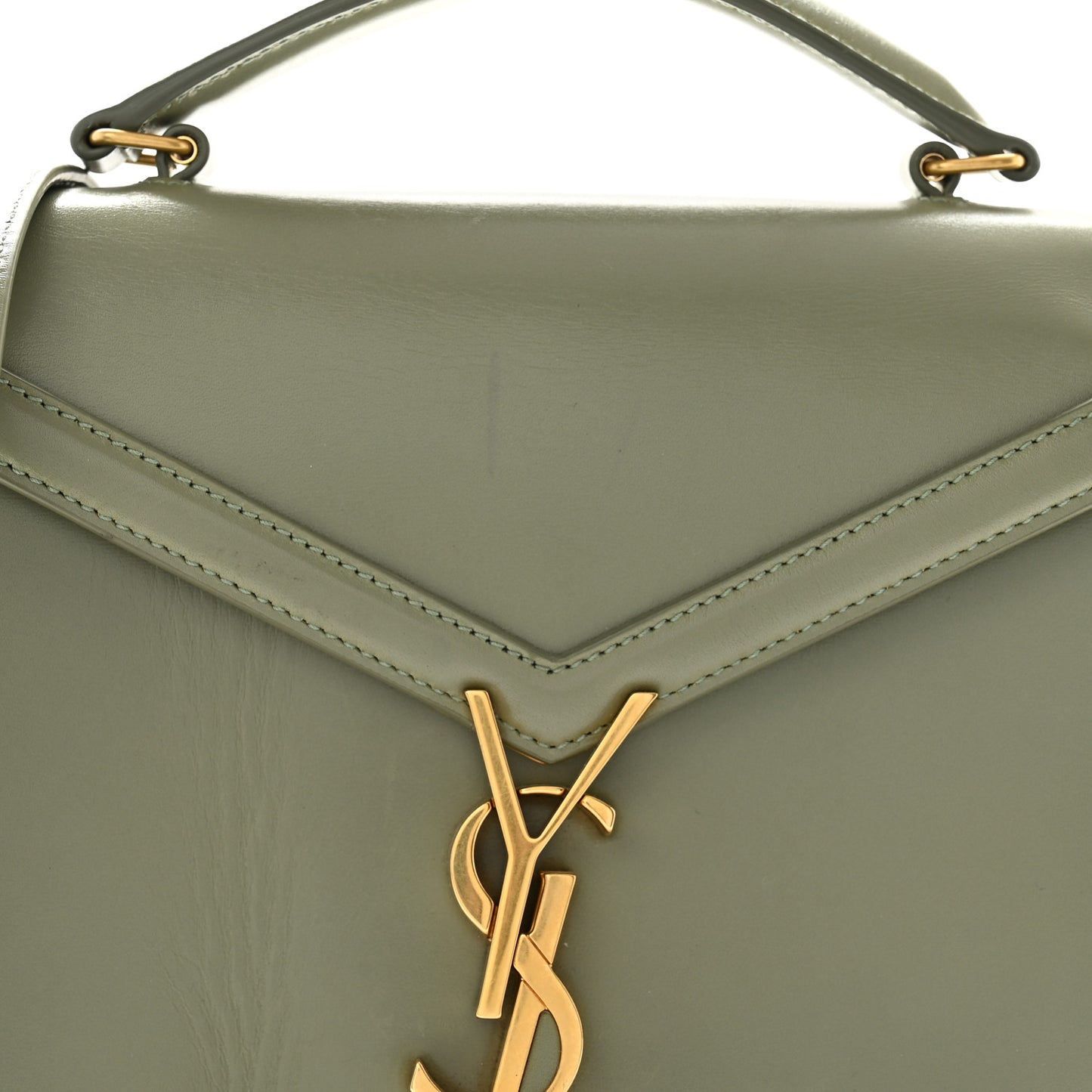 Calfskin Mini Classic Monogram Cassandra Top Handle Light Sage