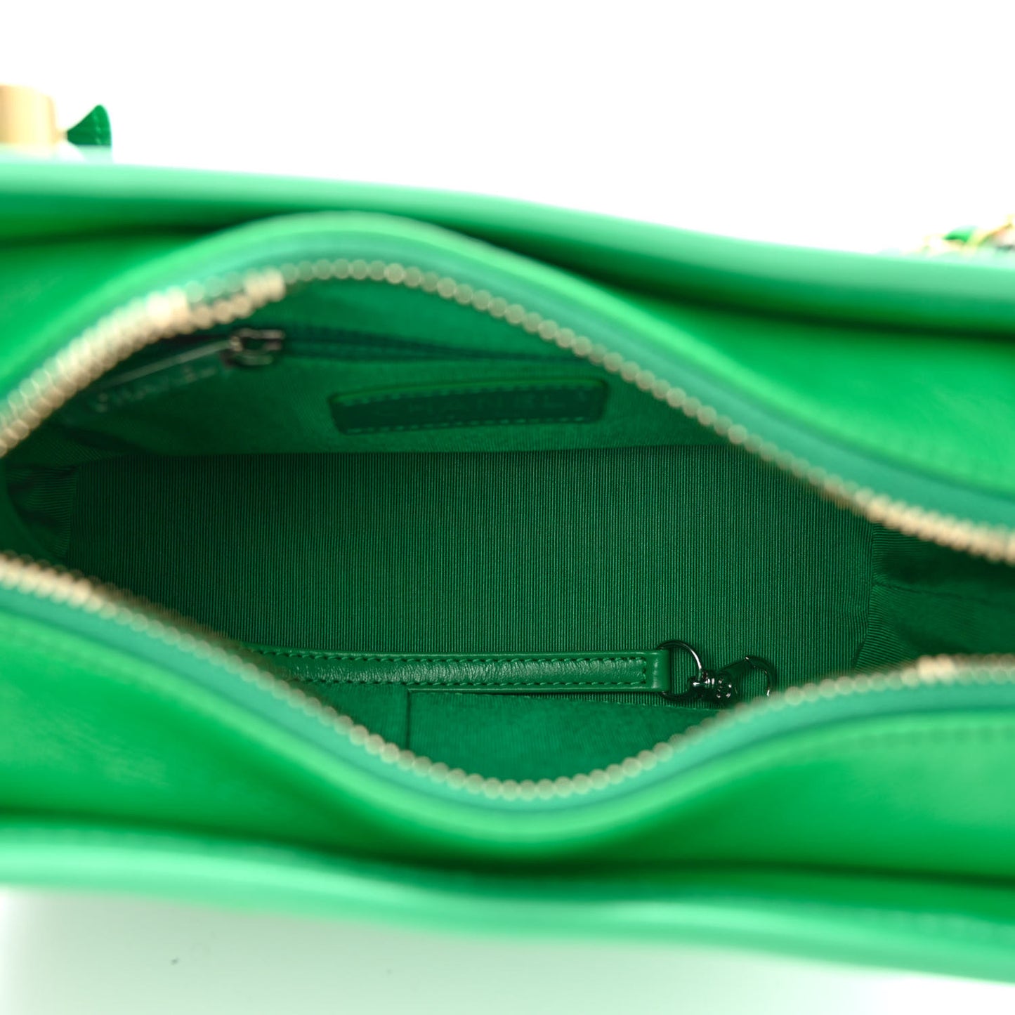 Aged Calfskin Quilted Small Gabrielle Hobo Green