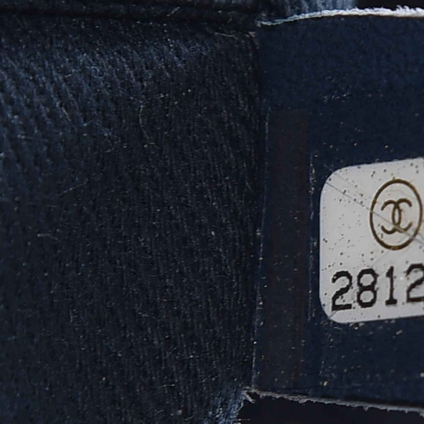 Lurex Canvas Small Deauville Tote Navy Blue Gold