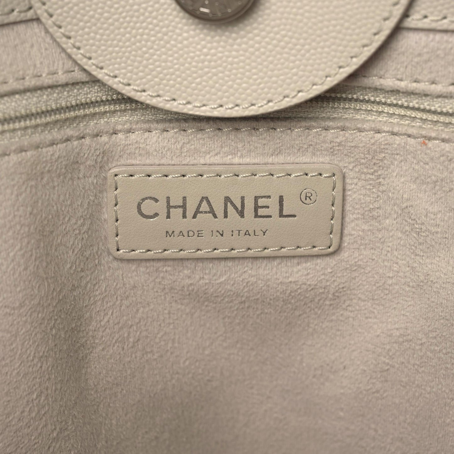 Caviar Small Studded Deauville Tote Ivory