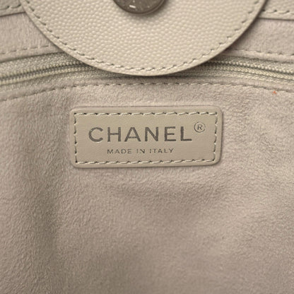 Chanel Caviar Small Studded Deauville Tote Ivory 6 of 22