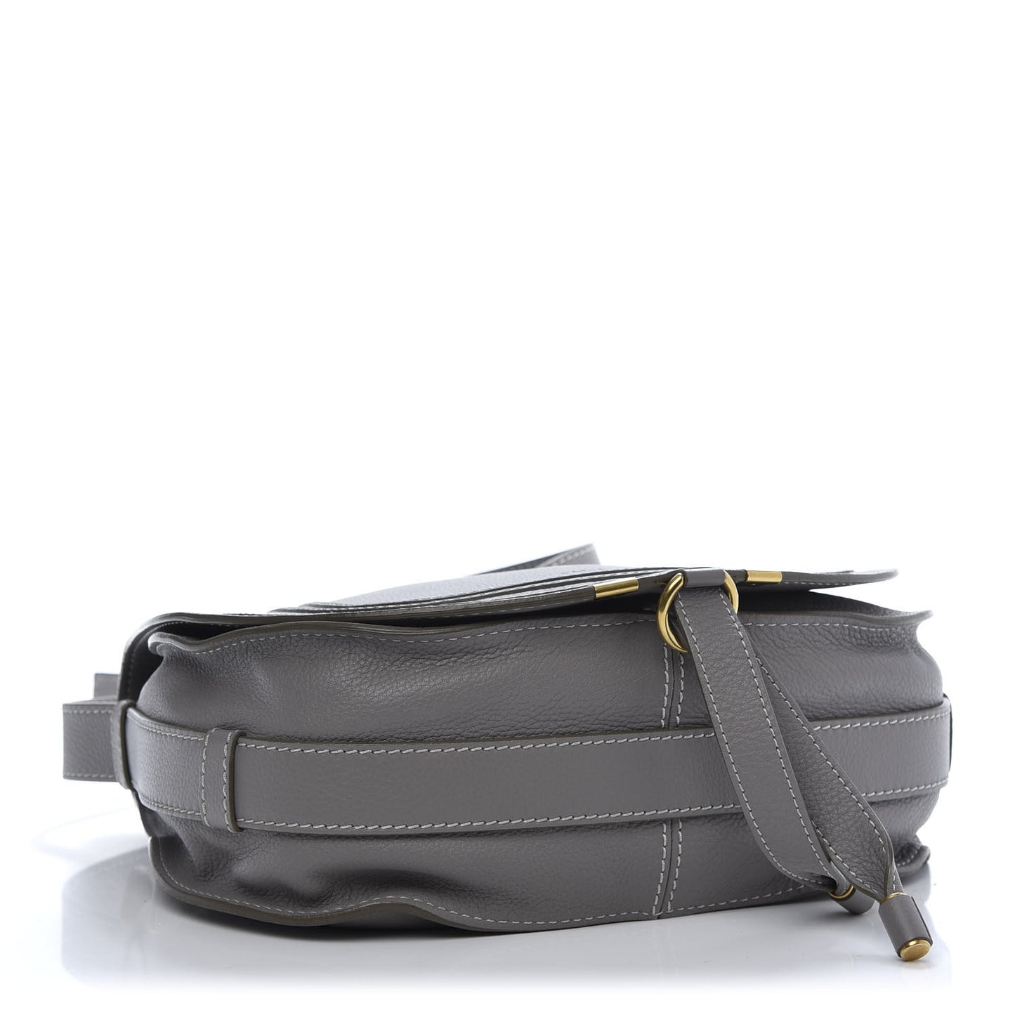 Calfskin Medium Marcie Round Crossbody Bag Cashmere Grey