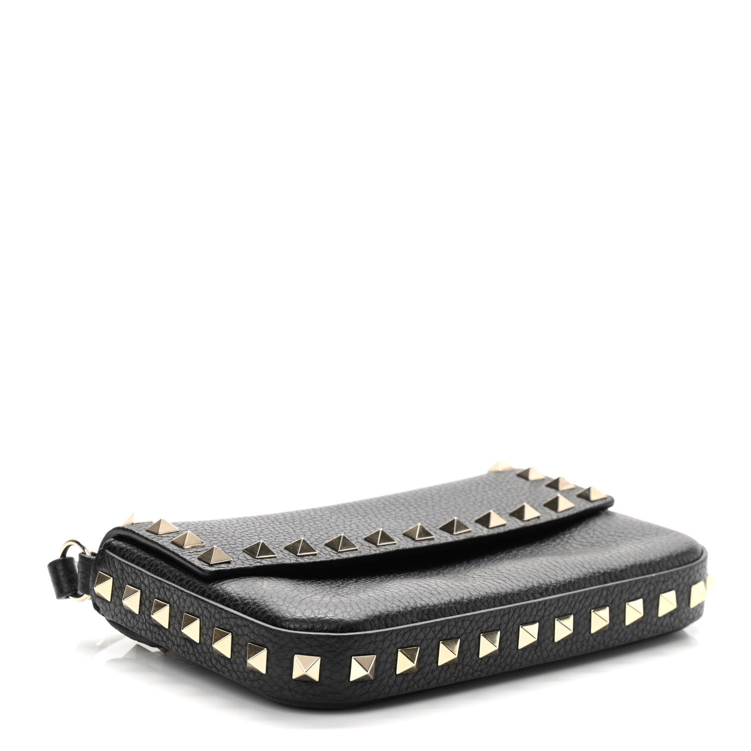 Valentino Garavani Grainy Calfskin Rockstud Crossbody Pouch Black 4 of 10
