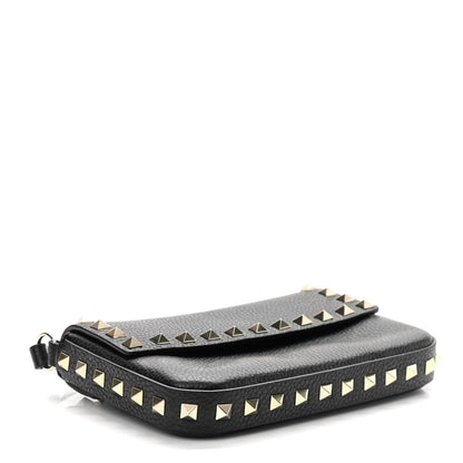 Valentino Garavani Grainy Calfskin Rockstud Crossbody Pouch Black 4 of 10