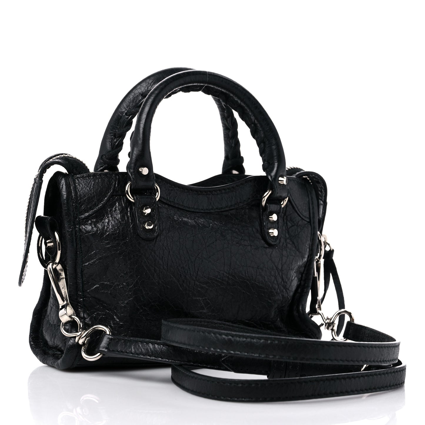Agneau Classic Silver Hardware Nano City Black