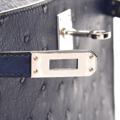 Hermes Ostrich Kelly Pochette Bleu Saphir 11 of 27