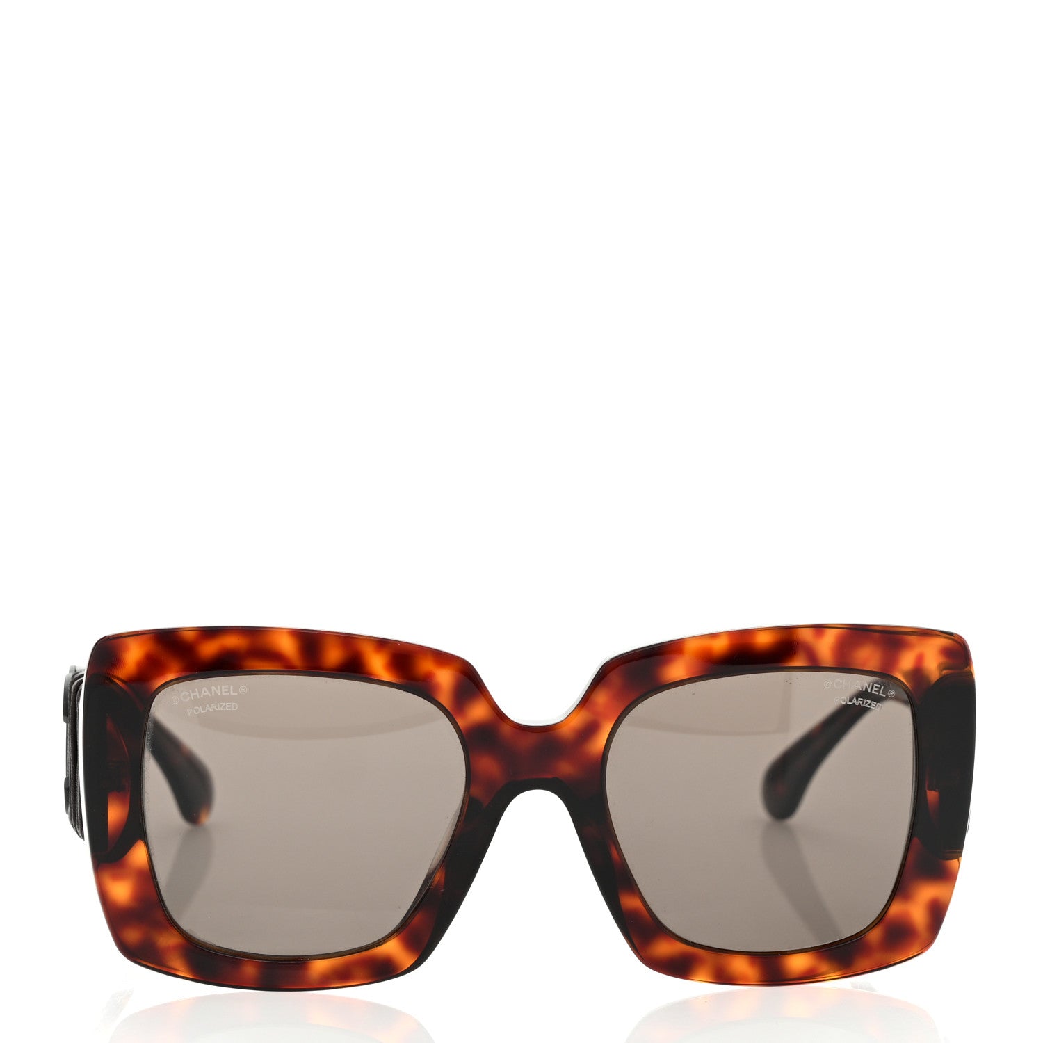 Chanel Acetate Calfskin Polarized Square Sunglasses 5474-Q Tortoise 2 of 8