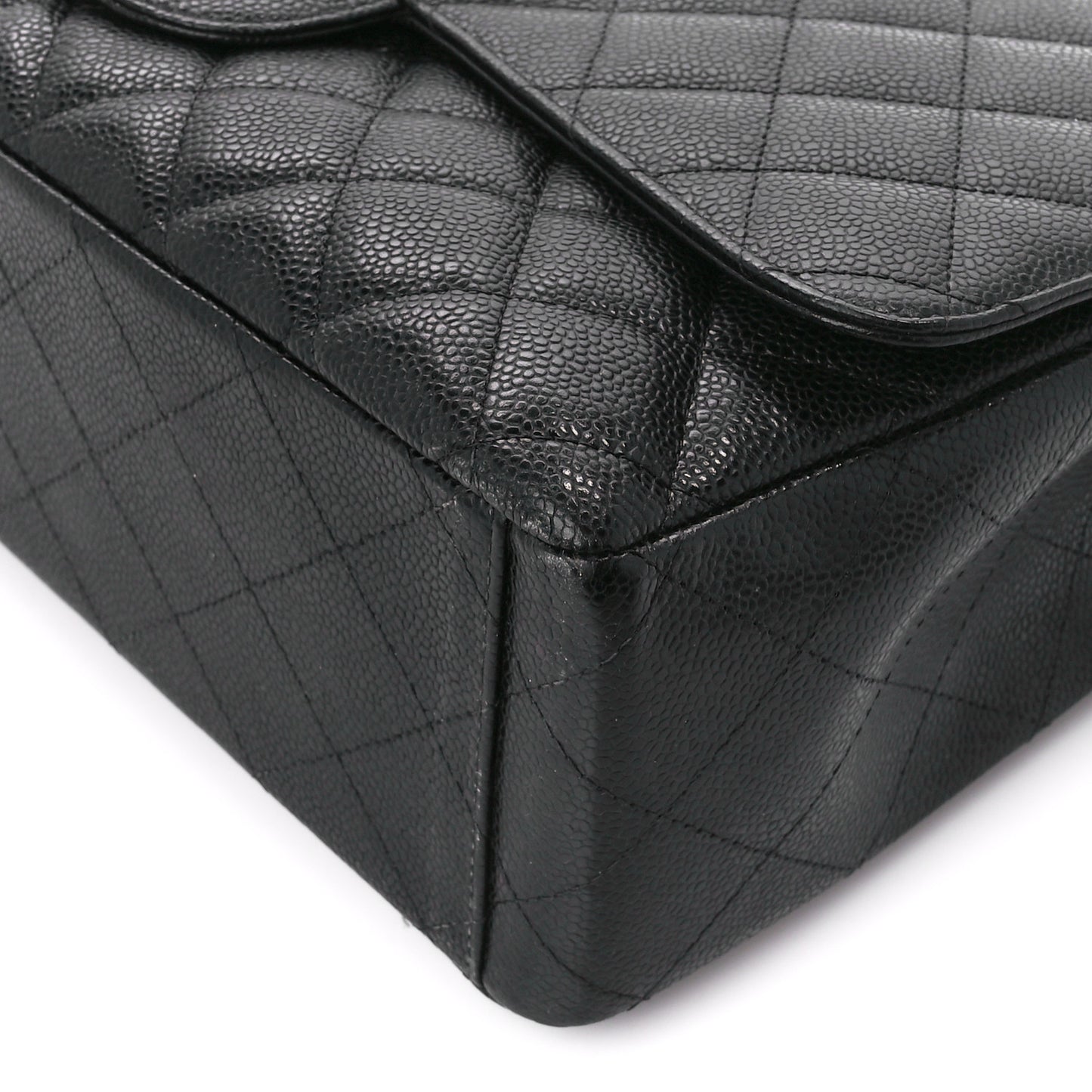 Caviar Quilted Maxi Double Flap Black