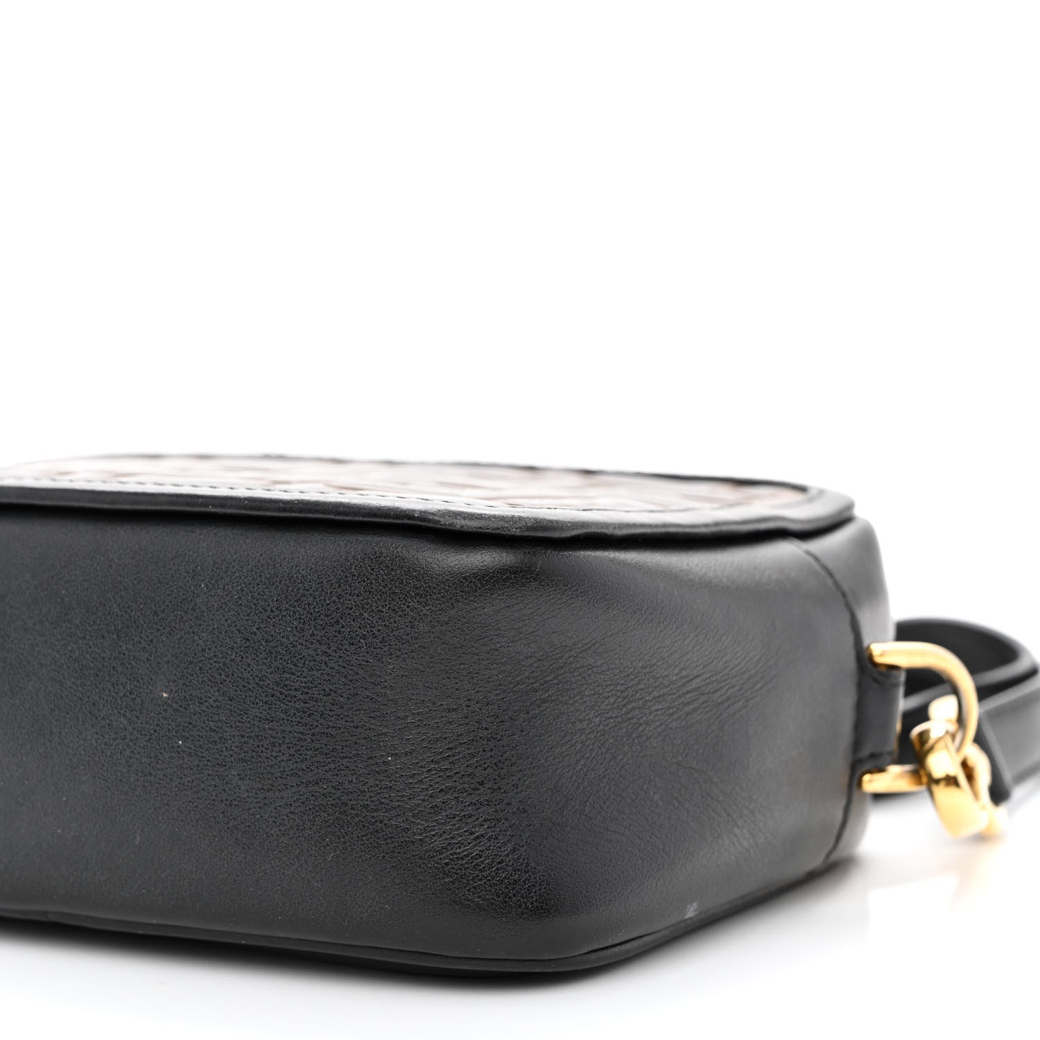 Fendi Vitello Century Bi-Color FF 1974 Embossed Mini Camera Case Maya Black 10 of 12