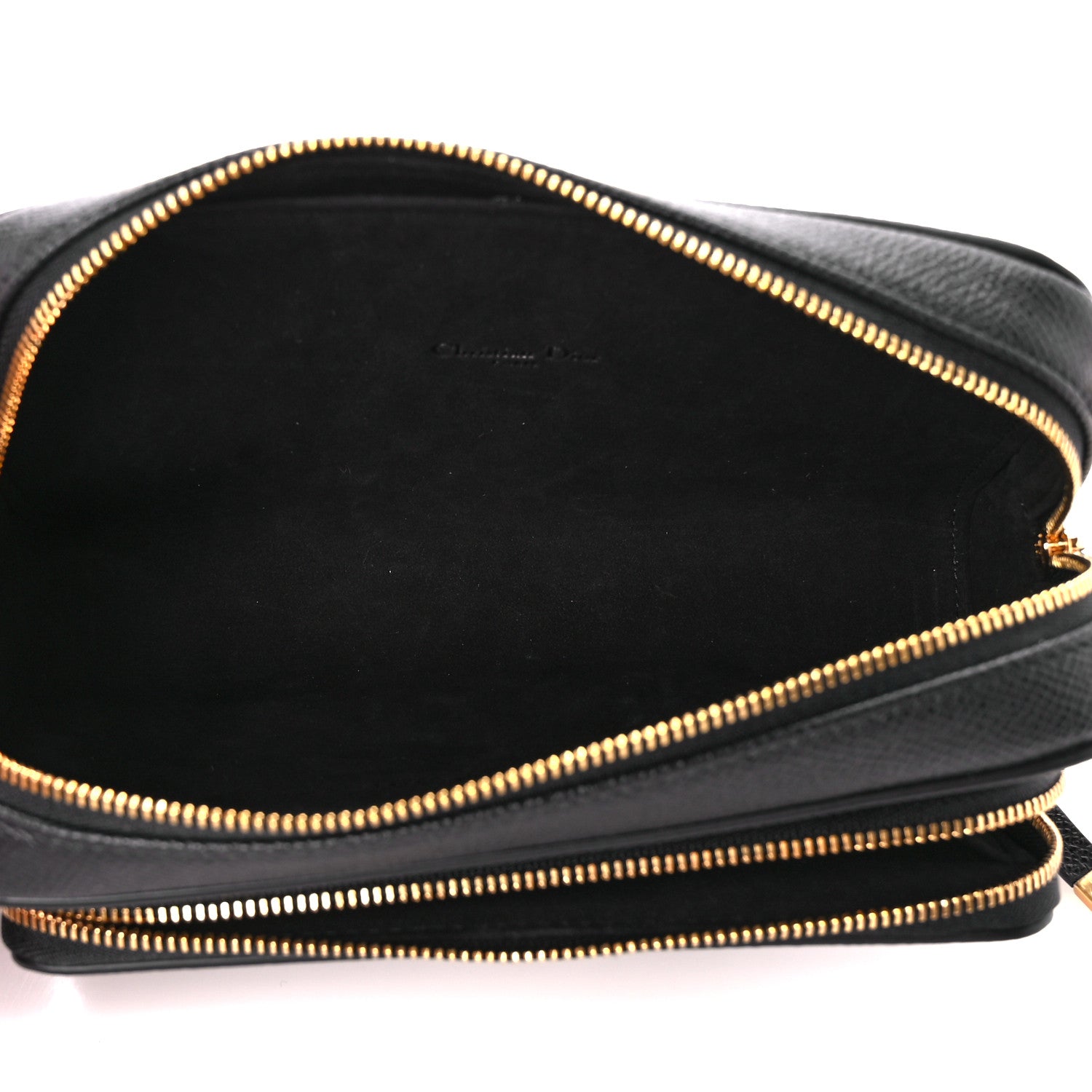 Christian Dior Grained Calfskin Caro Double Pouch Black 5 of 11