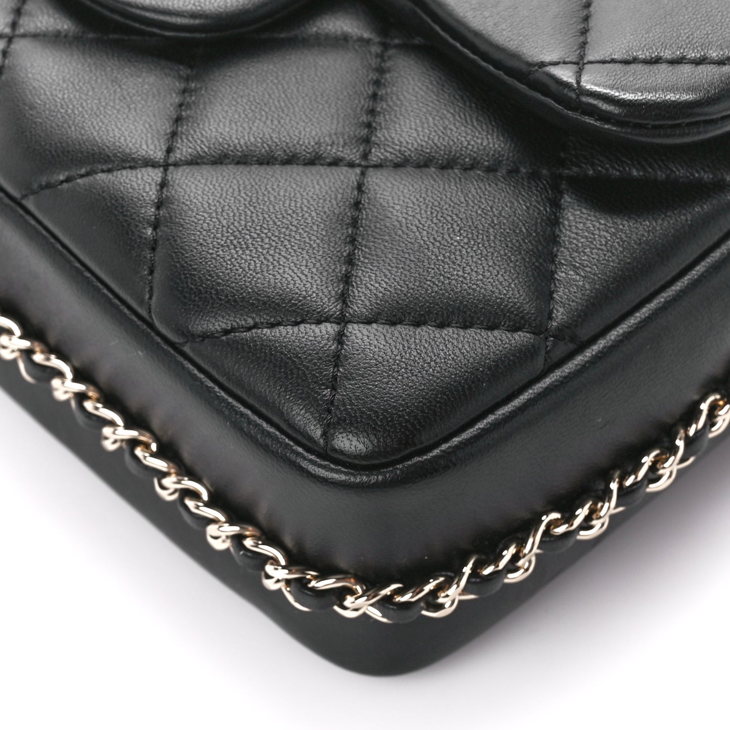 Lambskin Quilted Small My Precious Flap Black