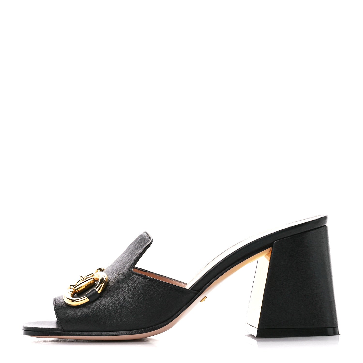 Gucci Nappa Horsebit 75mm Slide Sandals 36 Black 1 of 10