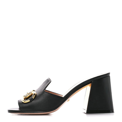 Gucci Nappa Horsebit 75mm Slide Sandals 36 Black 1 of 10