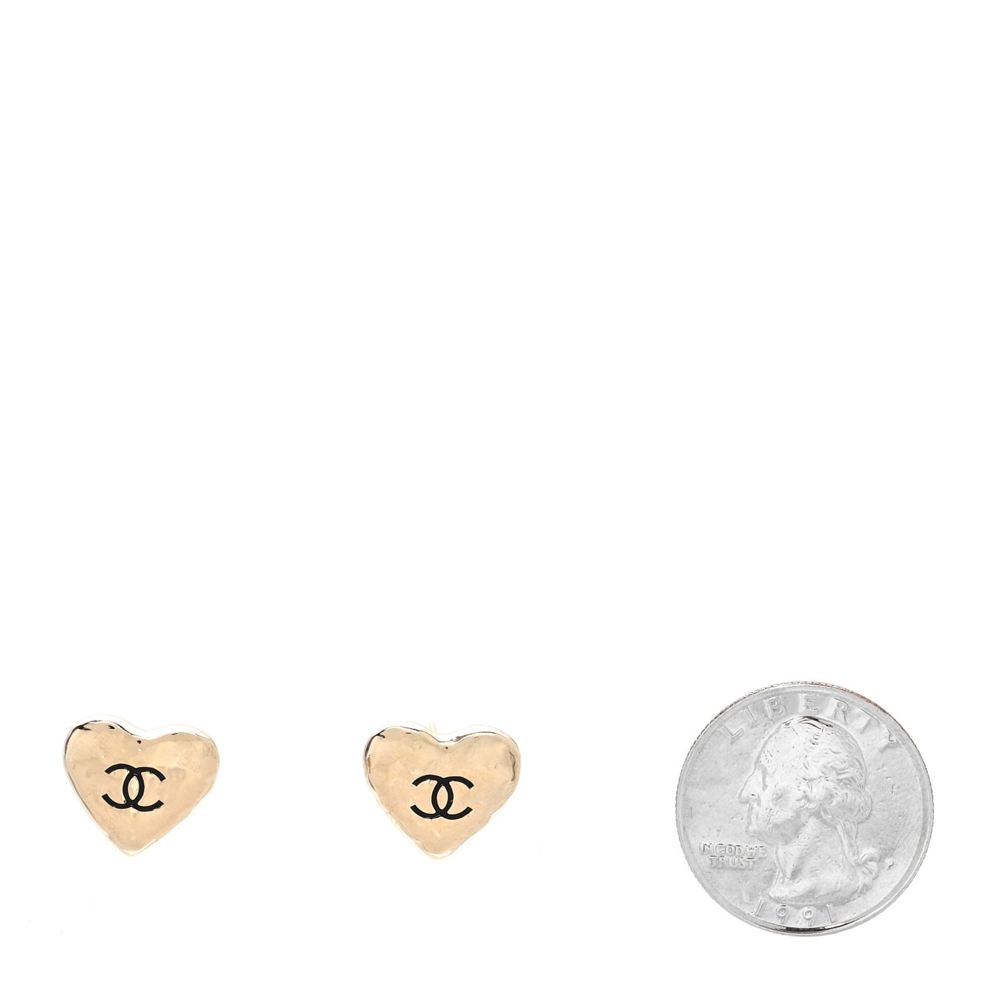 CC Heart Earrings Gold