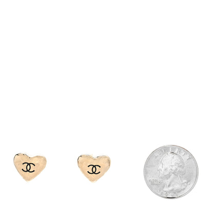 Chanel CC Heart Earrings Gold 2 of 4