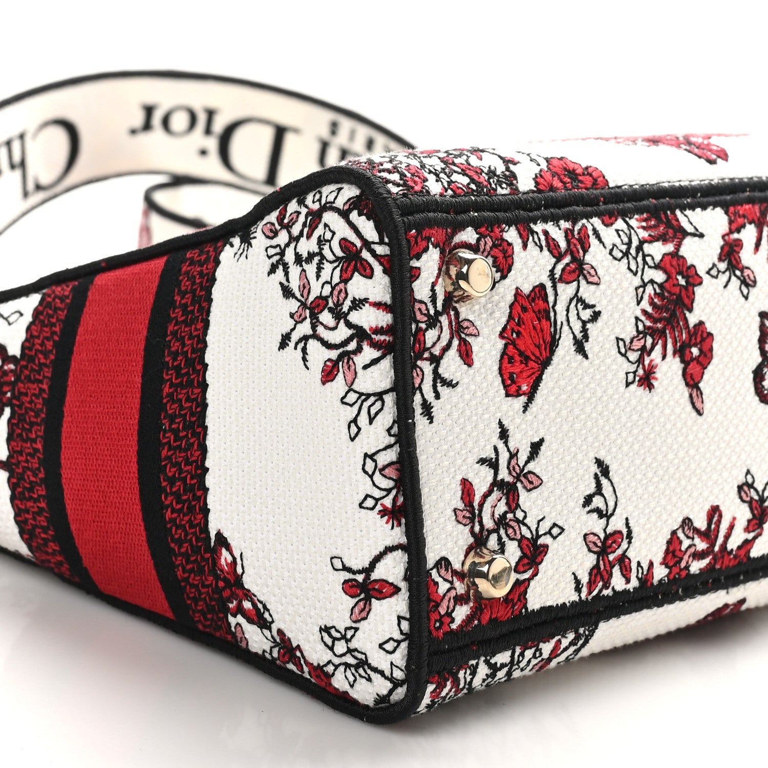 Christian Dior Canvas Le Coeur En Fleurs Embroidered Medium Lady D-Lite White Multicolor 8 of 9