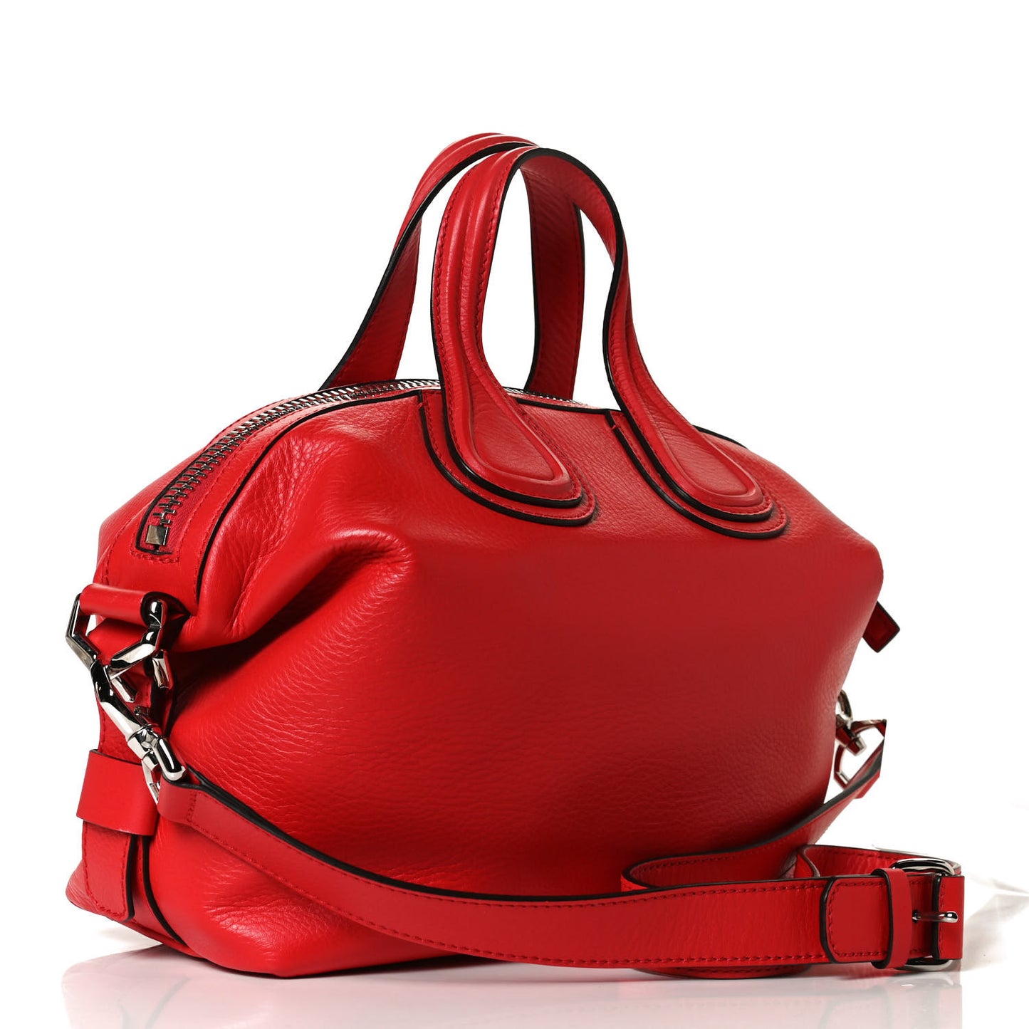 Pebbled Calfskin Small Nightingale Red