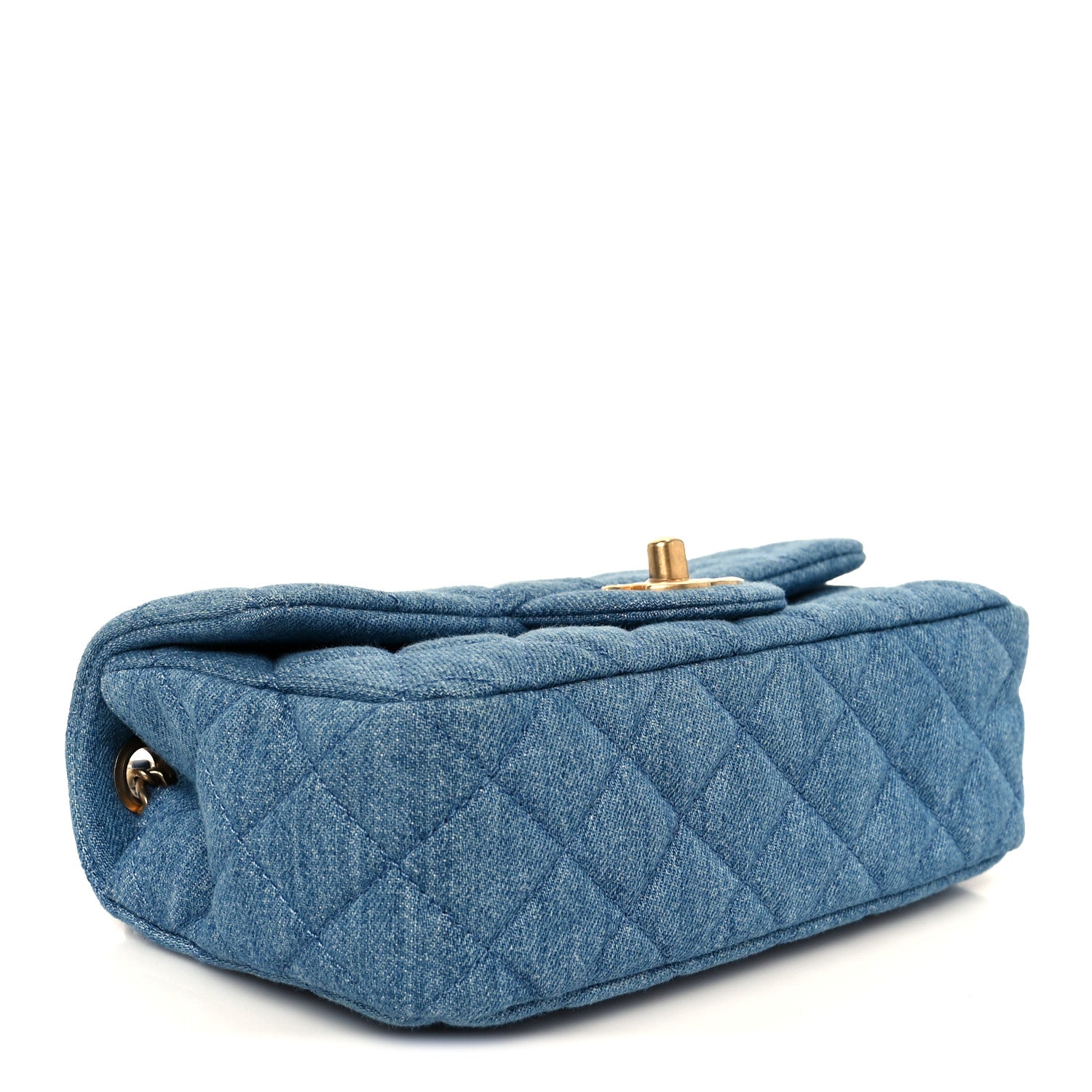 Chanel Denim Quilted Mini Pearl Crush Rectangular Flap Blue 4 of 11