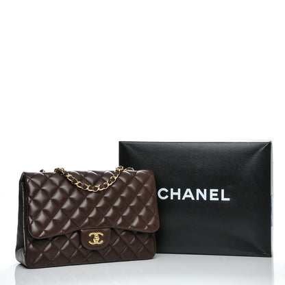 Chanel Lambskin Quilted Jumbo Single Flap Dark Brown 8 of 8