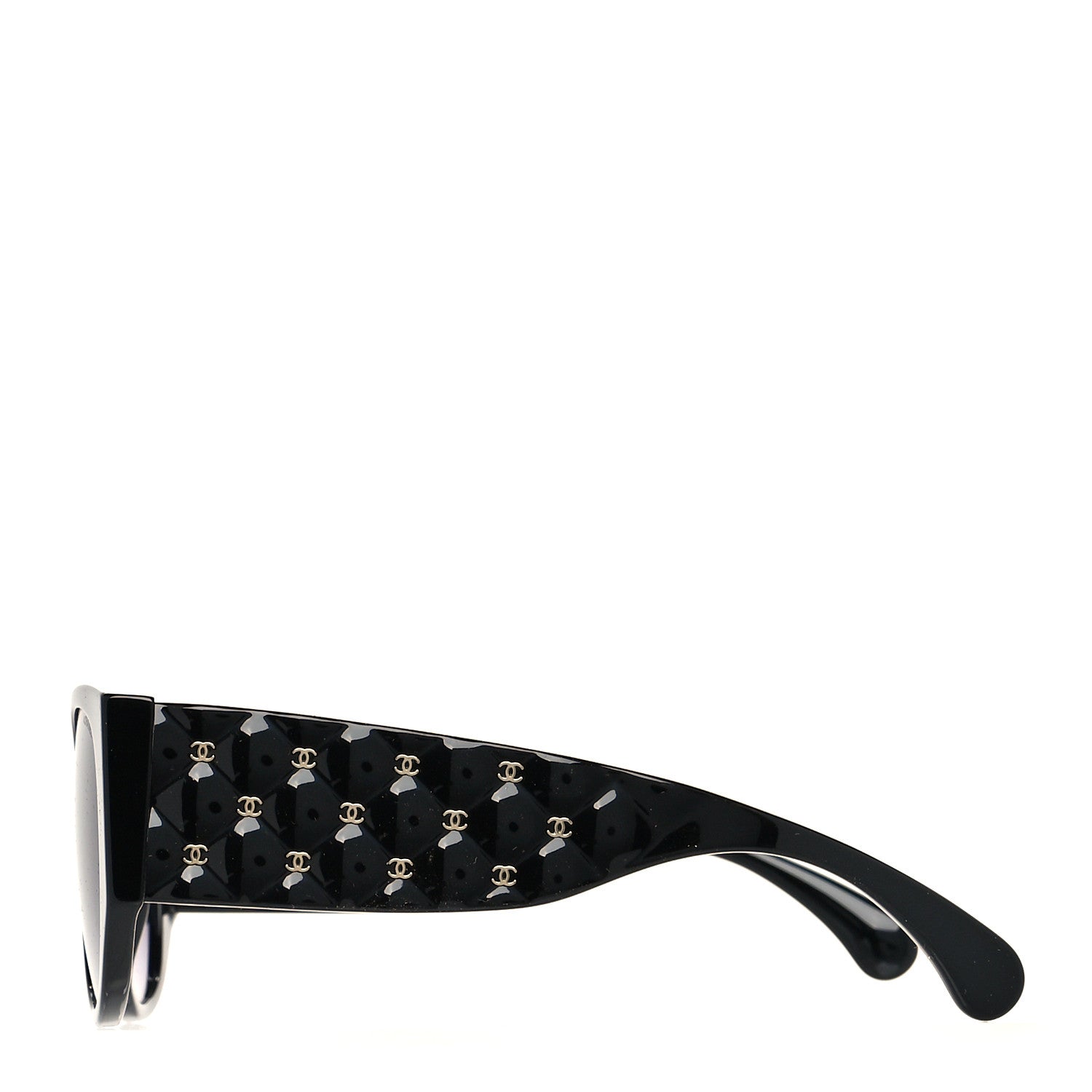 Chanel Acetate Quilted CC Pilot Sunglasses 71465 Black 3 of 8