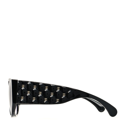 Chanel Acetate Quilted CC Pilot Sunglasses 71465 Black 3 of 8