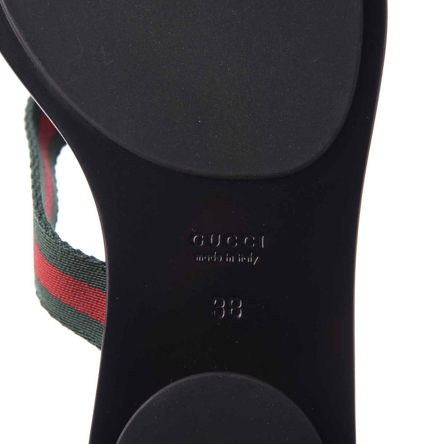 Nylon Guccissima Web Womens Thong Sandals 38 Green Red Black