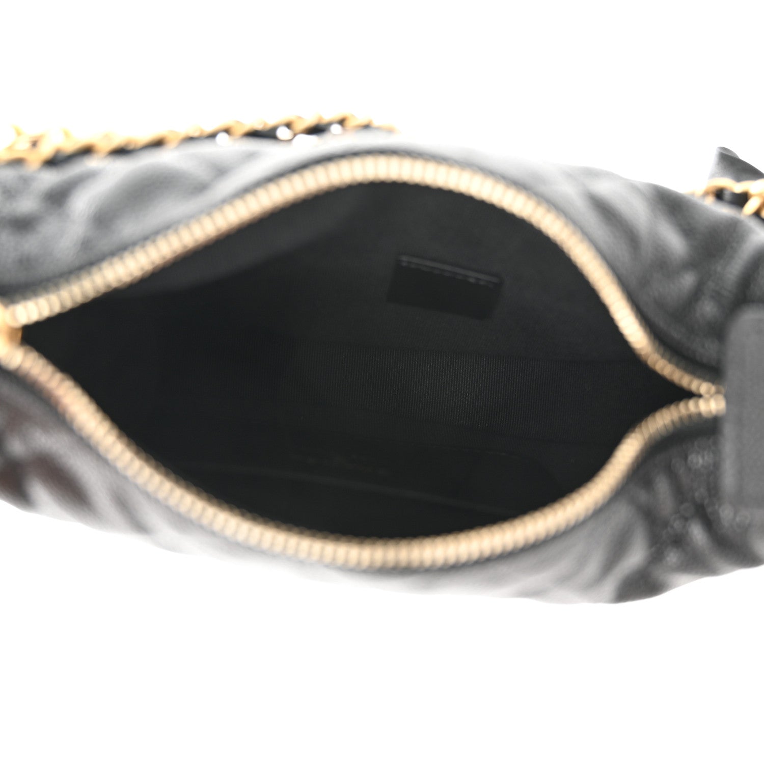 Chanel Shiny Caviar Quilted Bow Pouch Hobo Black 5 of 11