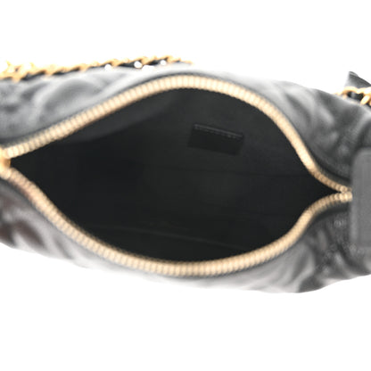 Chanel Shiny Caviar Quilted Bow Pouch Hobo Black 5 of 11