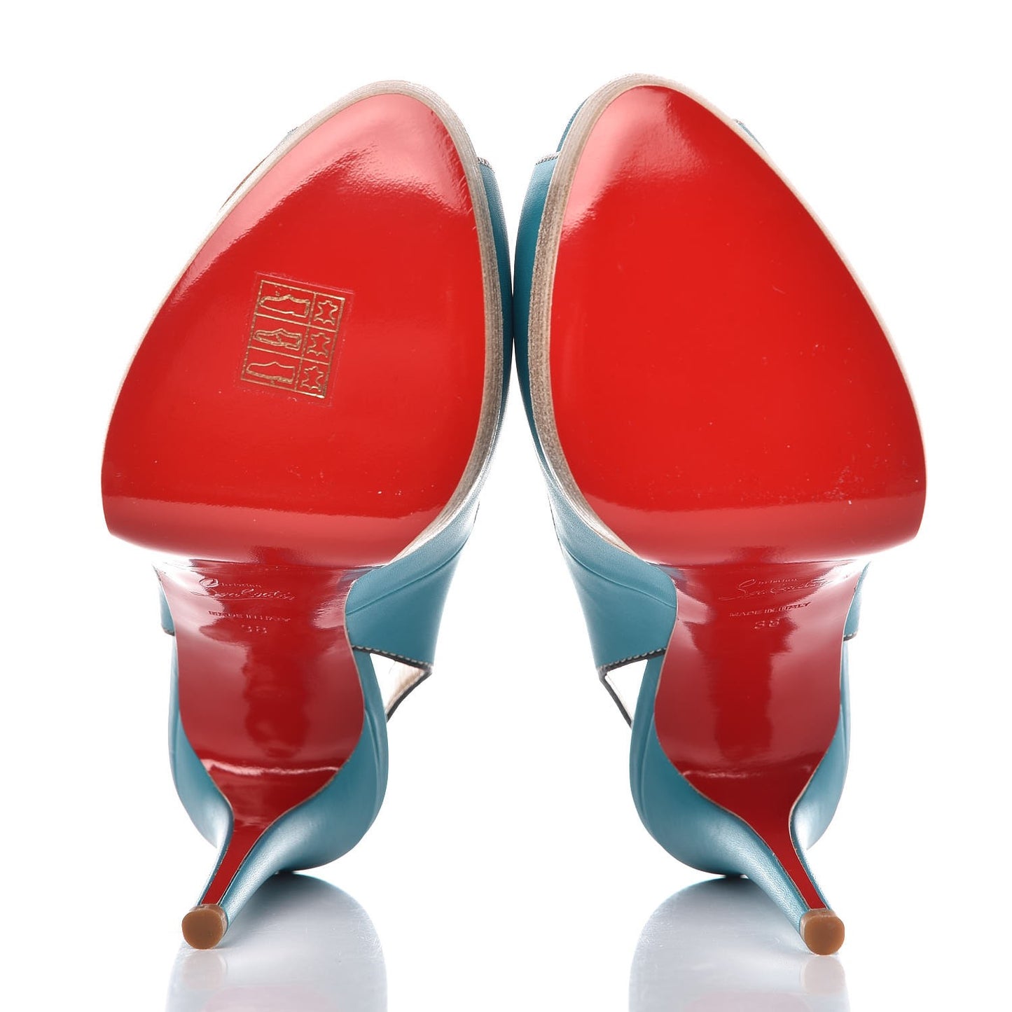 Calfskin Palais Royal Trepointe Sling 140 Pumps 38 Riviera Grezzo