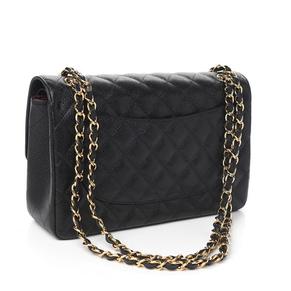 Chanel Caviar Quilted Jumbo Double Flap Black 2 of 9
