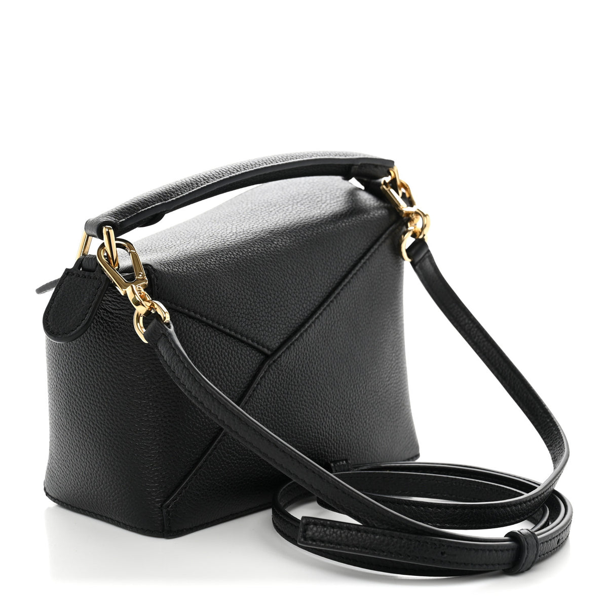 Calfskin Mini Puzzle Edge Bag Black