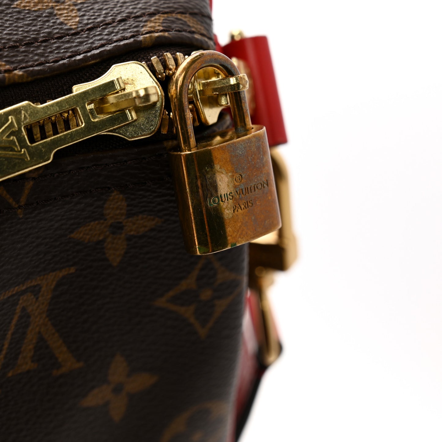 Calfskin Monogram Keepall Bandouliere 50 Coquelicot