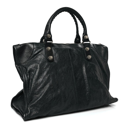 Balenciaga Agneau Giant 21 Silver Hardware Weekender Black 3 of 11