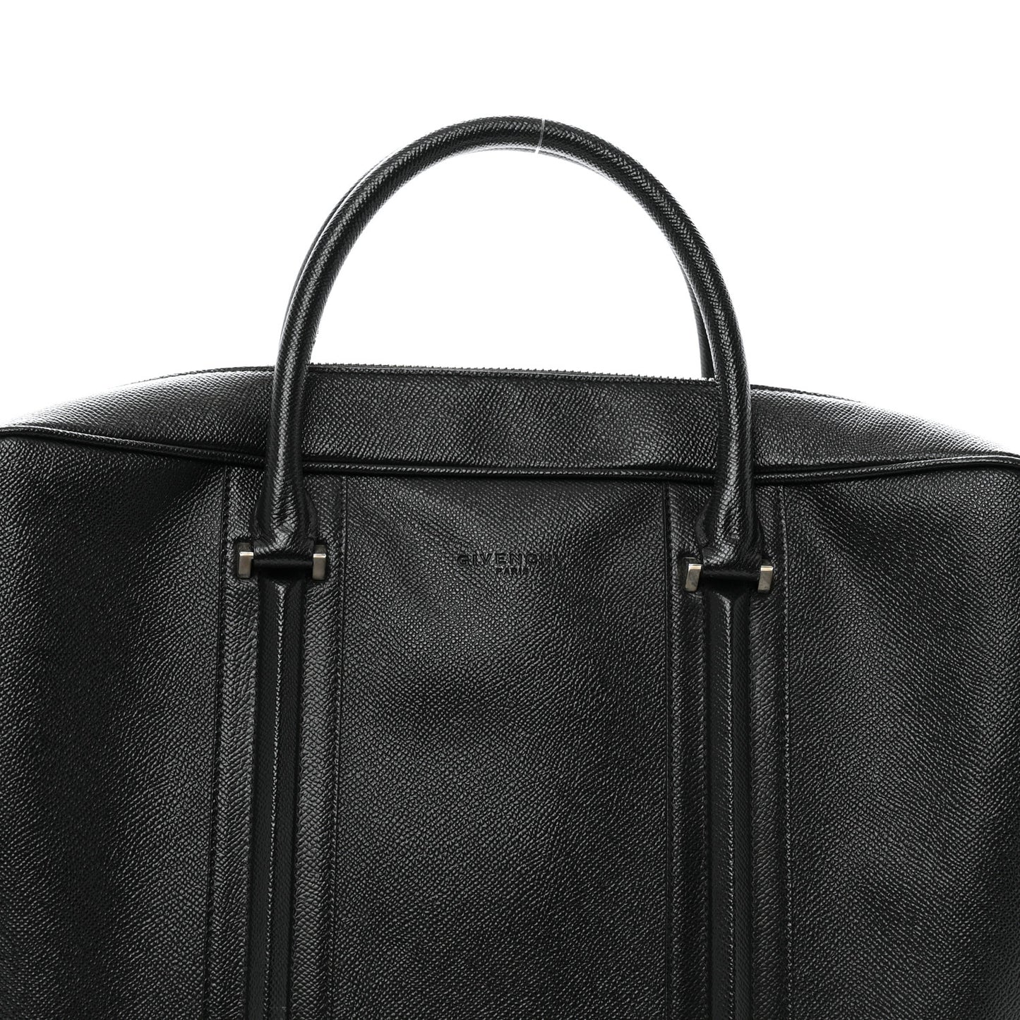 Grained Calfskin Briefcase Black
